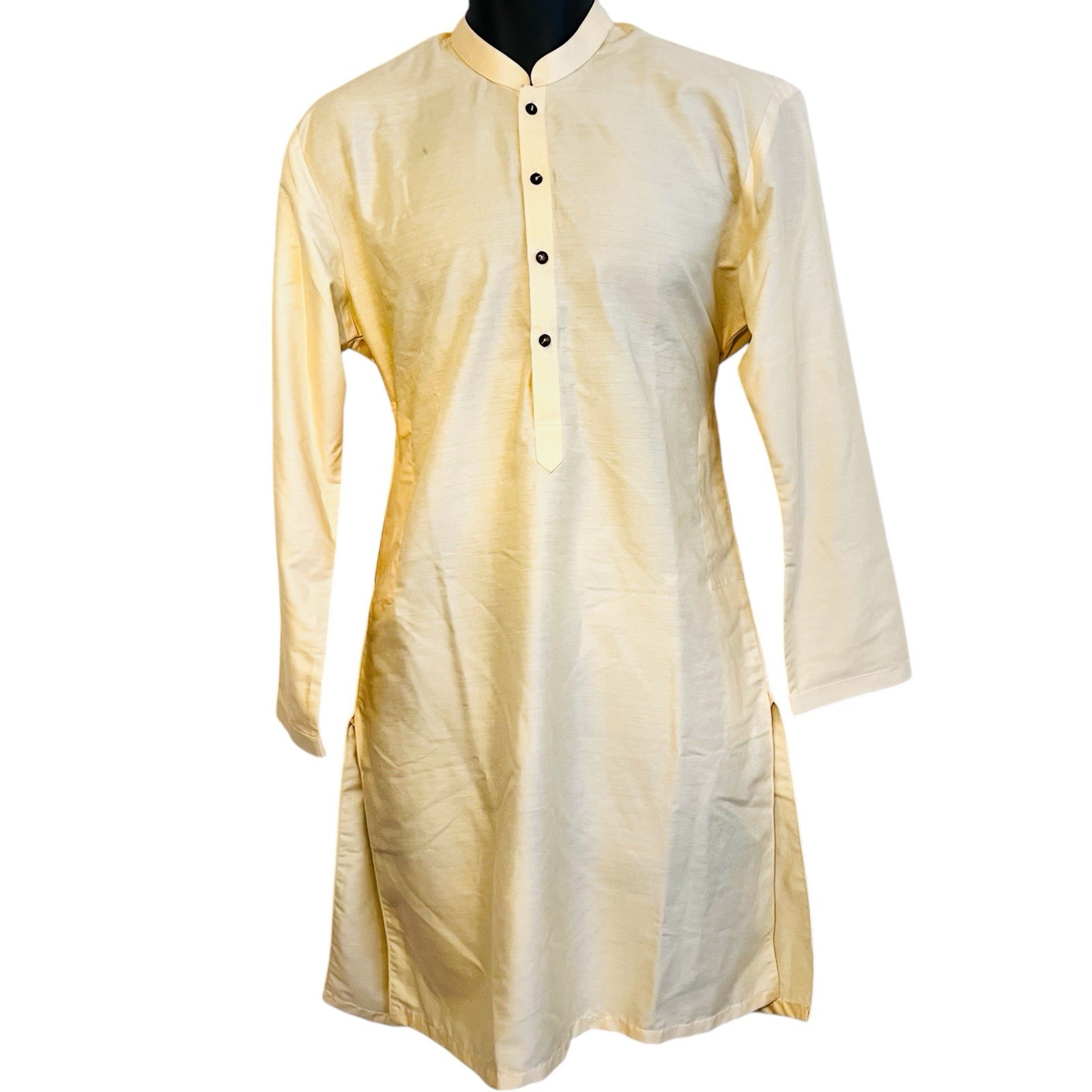 Light Yellow Men Long Middle Eastern Style Kurta Top/ Shirt