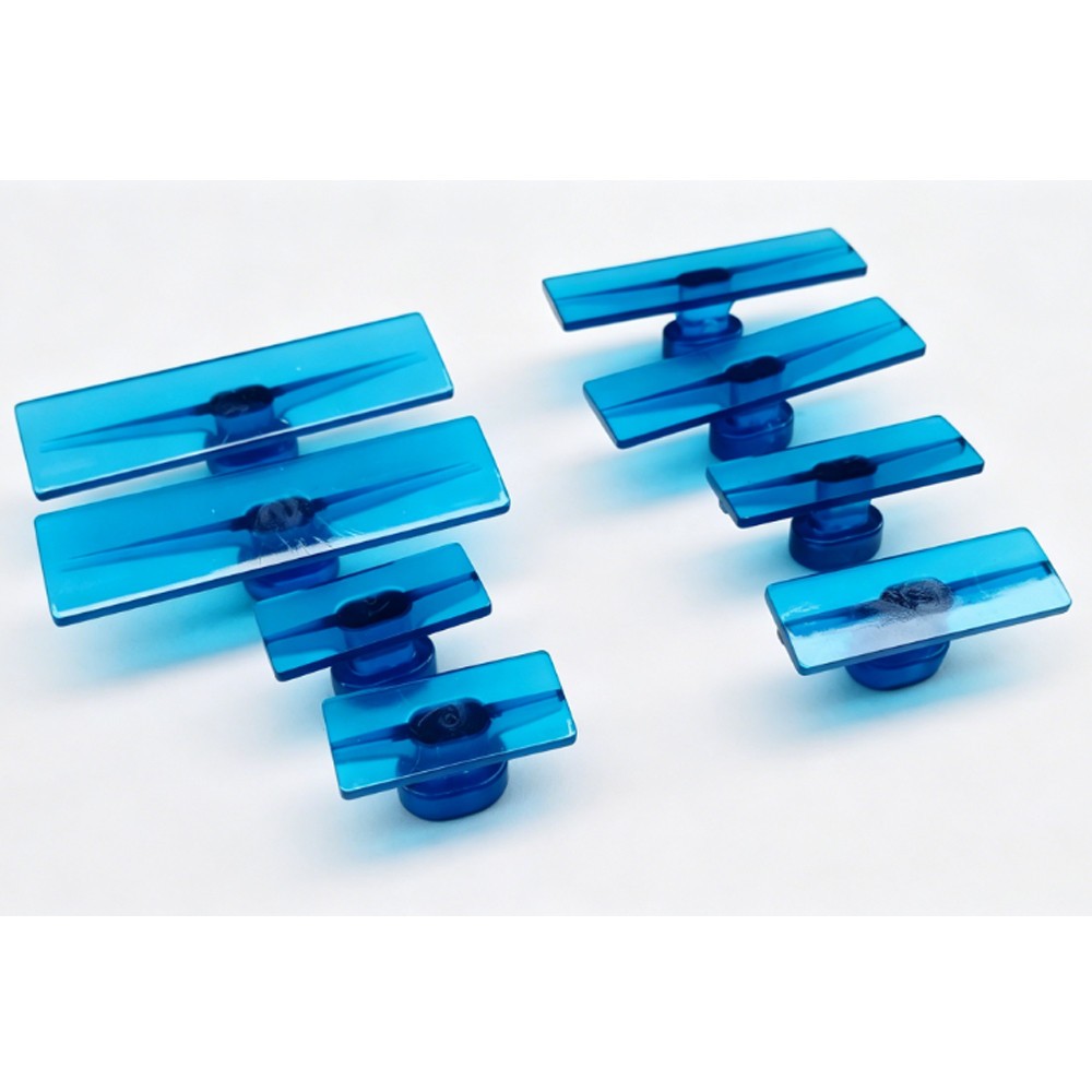 Rectangular Pdr hail dent Glue Tabs 24-piece set in blue for removing dents