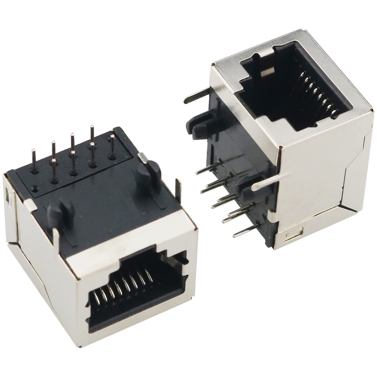 RJ45 PCB Jack 10PCS Shielded RJ45 8P8C 90 Degree Angle Network Modular Connector