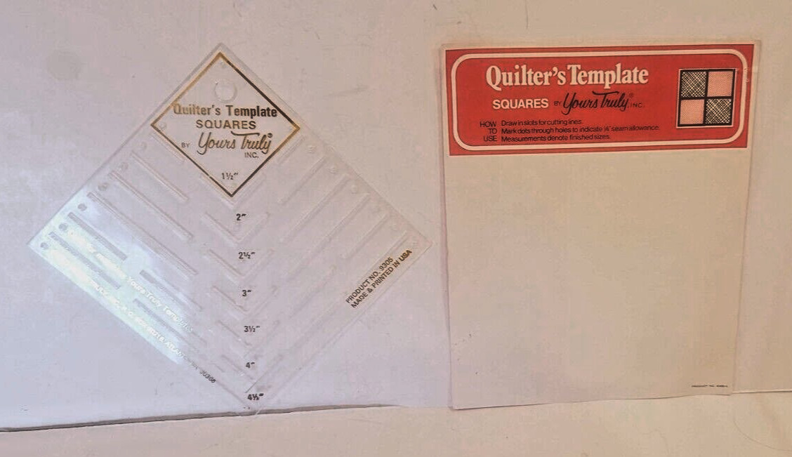 QUILTER'S TEMPLATE Yours Truly Square 5" Vintage