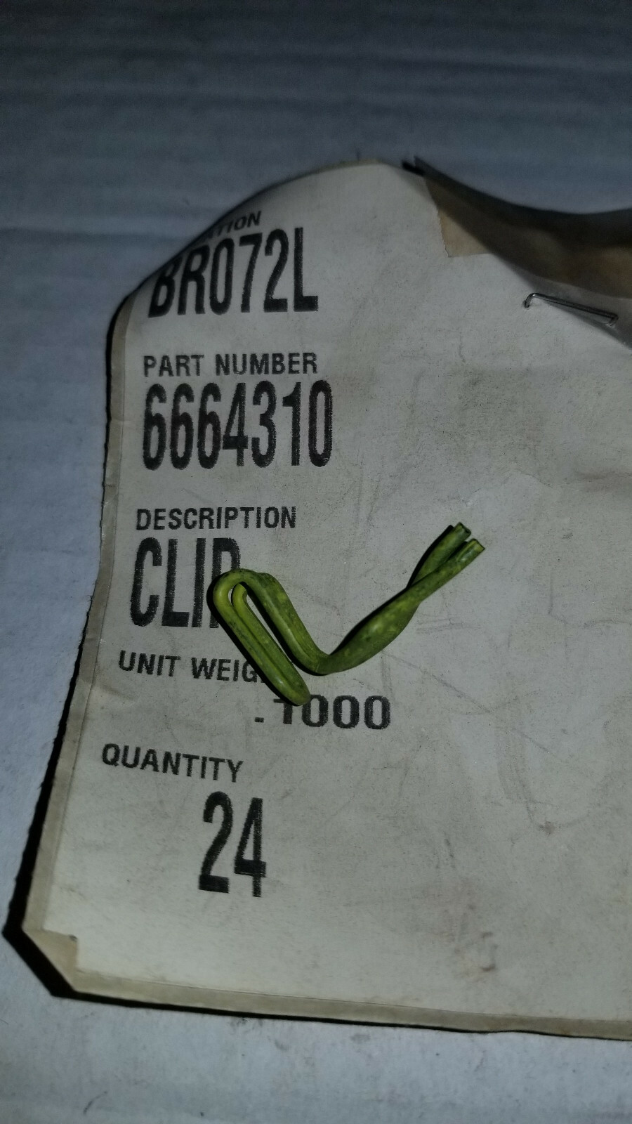 Bobcat Insulation Clip 6664310 New Old Stock Qty of 2