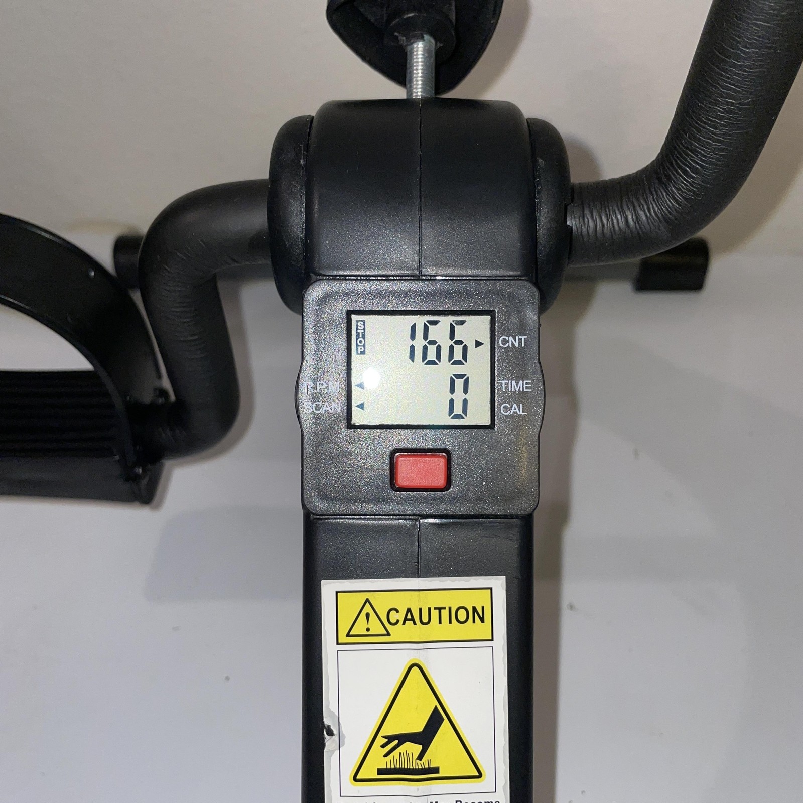 Mini Exercise Bike Pedal Exerciser Under Desk LCD Display Foldable Black Gray
