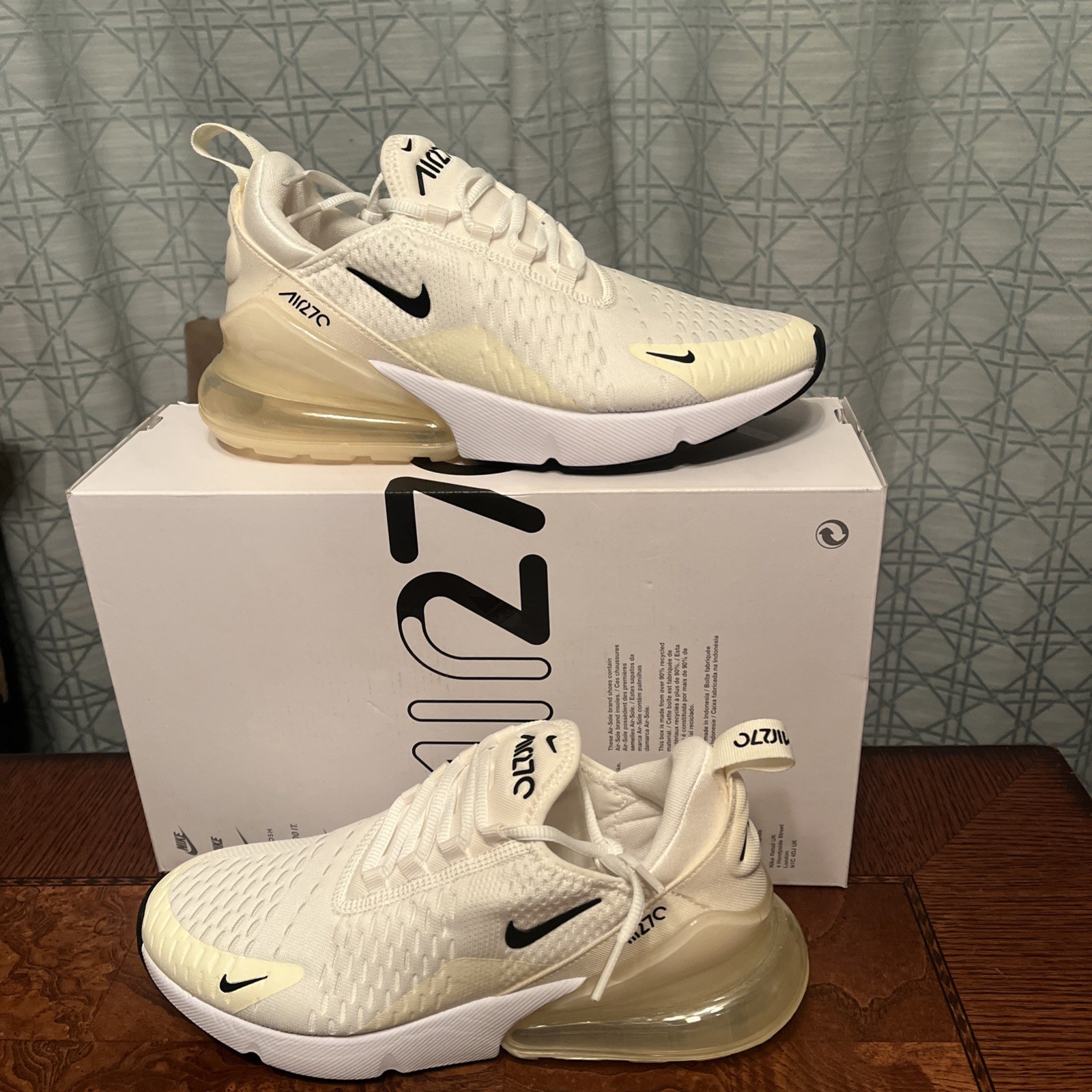 Nike AIR MAX 270 Women's SAIL - BLACK - COCONUT  MILK AH6789-124 Size 8.5 New