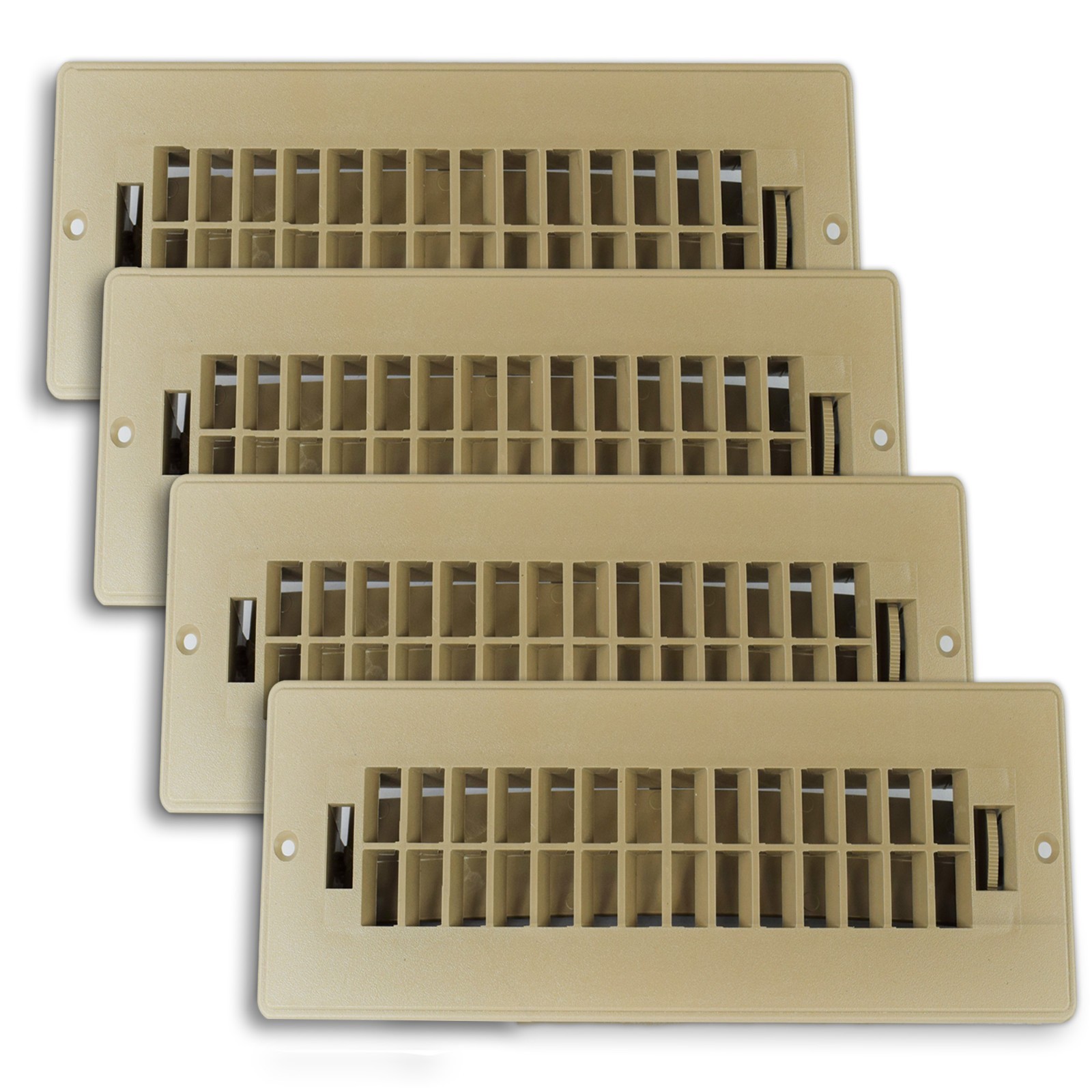 Qty 4 RV Floor Register - Dampered - TAN - 11 3/4" x 4" Free Shipping
