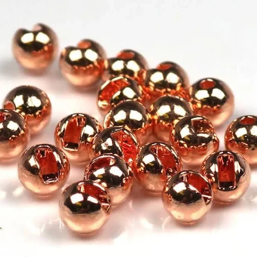 Copper Slotted Tungsten Fly Tying Beads - 100 Pack