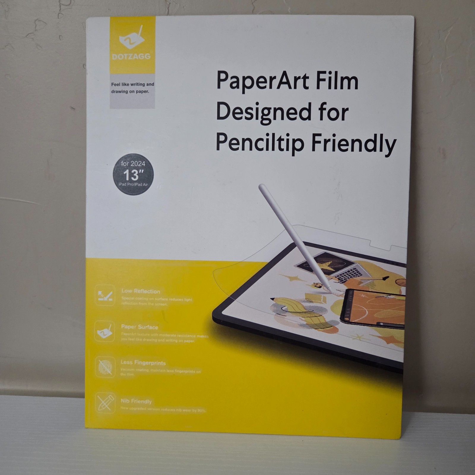 DOTZAGG Paper Art Film Designed for Penciltip for 2024 13” iPad Pro/Air 2 Pack