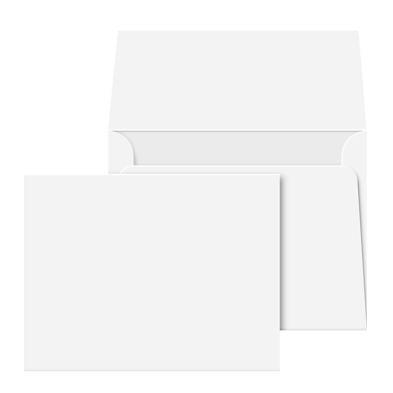 A6 Blank White Note Cards & Envelopes - Heavy 100lb Cover - 4 1/2 x 6 - 50 Qty