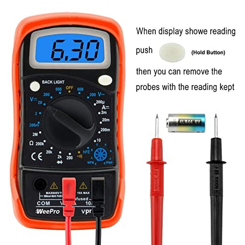 Vpro850L Digital Multimeter DC AC Voltmeter, Ohm Volt Amp Test Meter, Electric