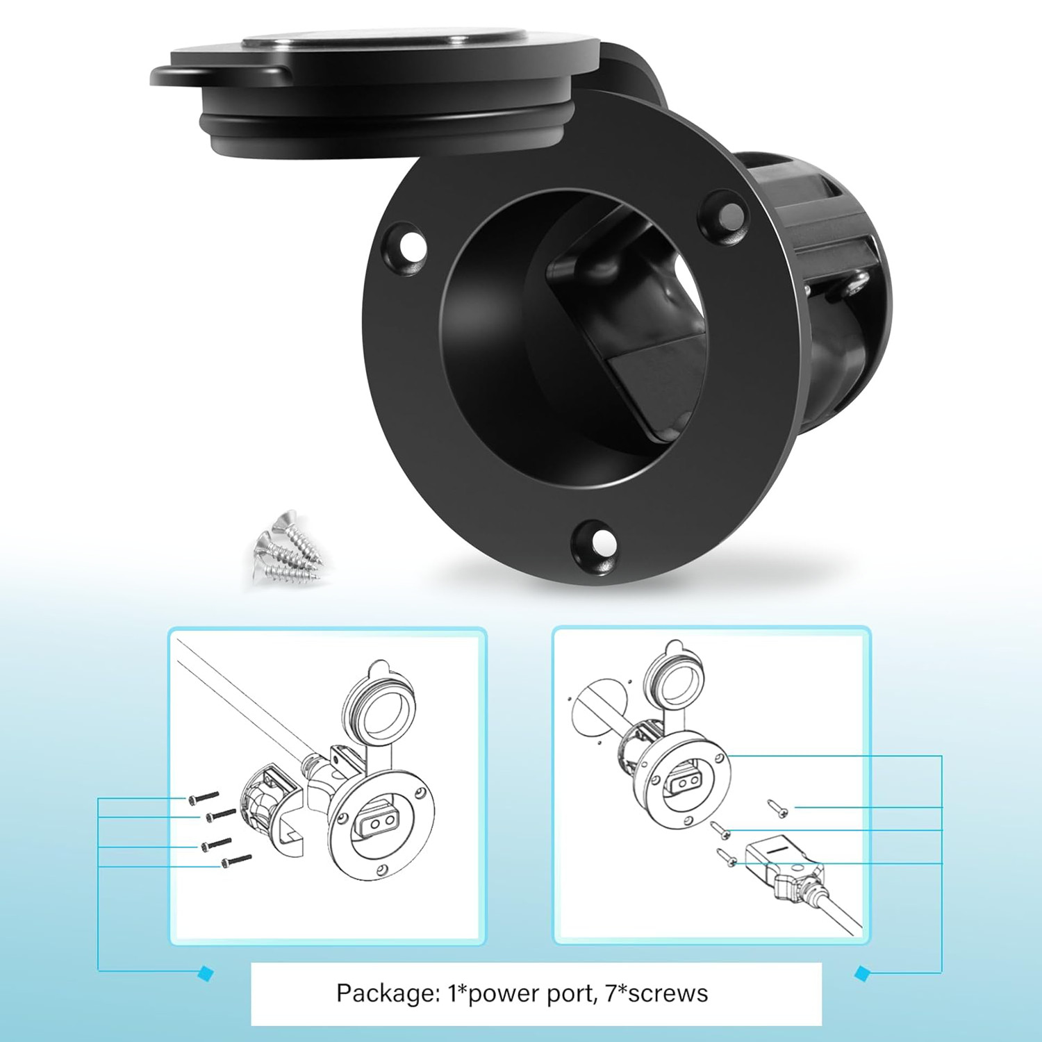 1903012 Flush Mount Power Port Quick Thru-Hull Connection for Cannon Downrigger