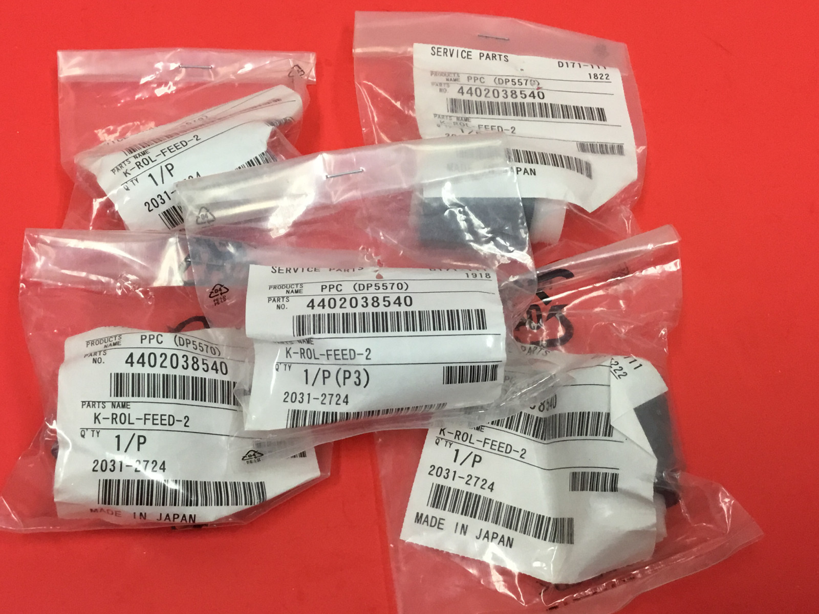 Toshiba - P/N: 4402038540 - Paper Feed Roller - K-Rol-Feed-2 - Lot Of (5) - NEW