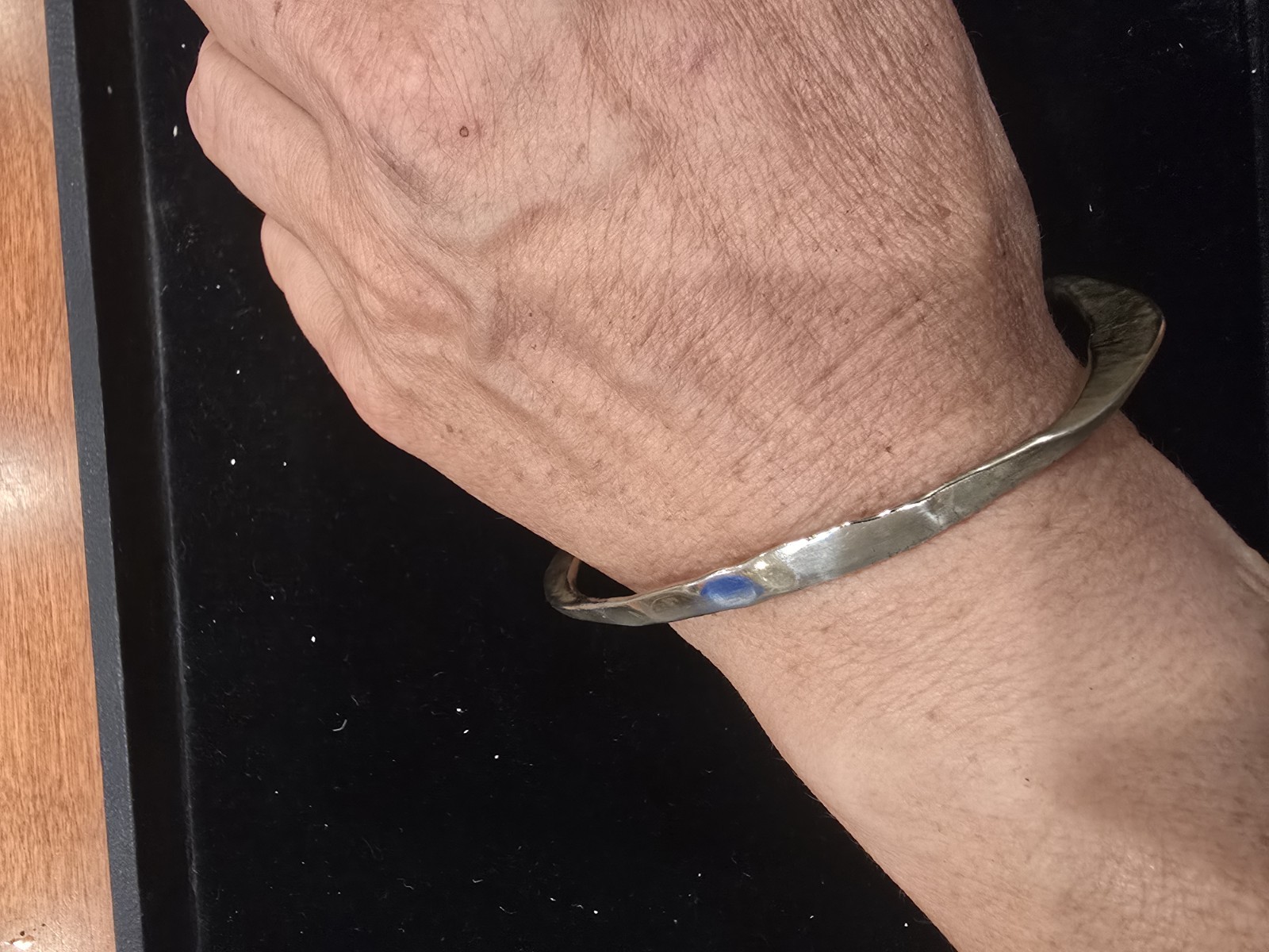 Bronze Hand Hammered Eternity Bangle Stamped AK
