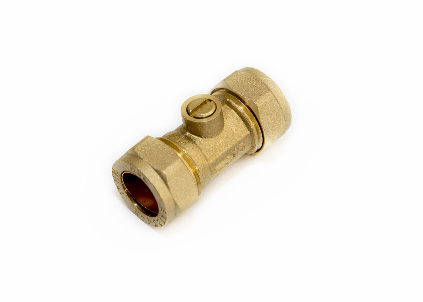 New 3 X Solid Brass Isolating Valves With End Compression Fittings 15mm - Onesto