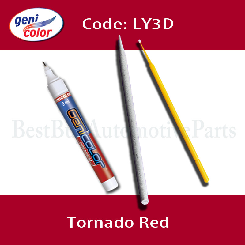 OEM Touch-Up Paint Pen Kit VW-LY3D-Tornado Red-Sanding Stick & MicroBrush