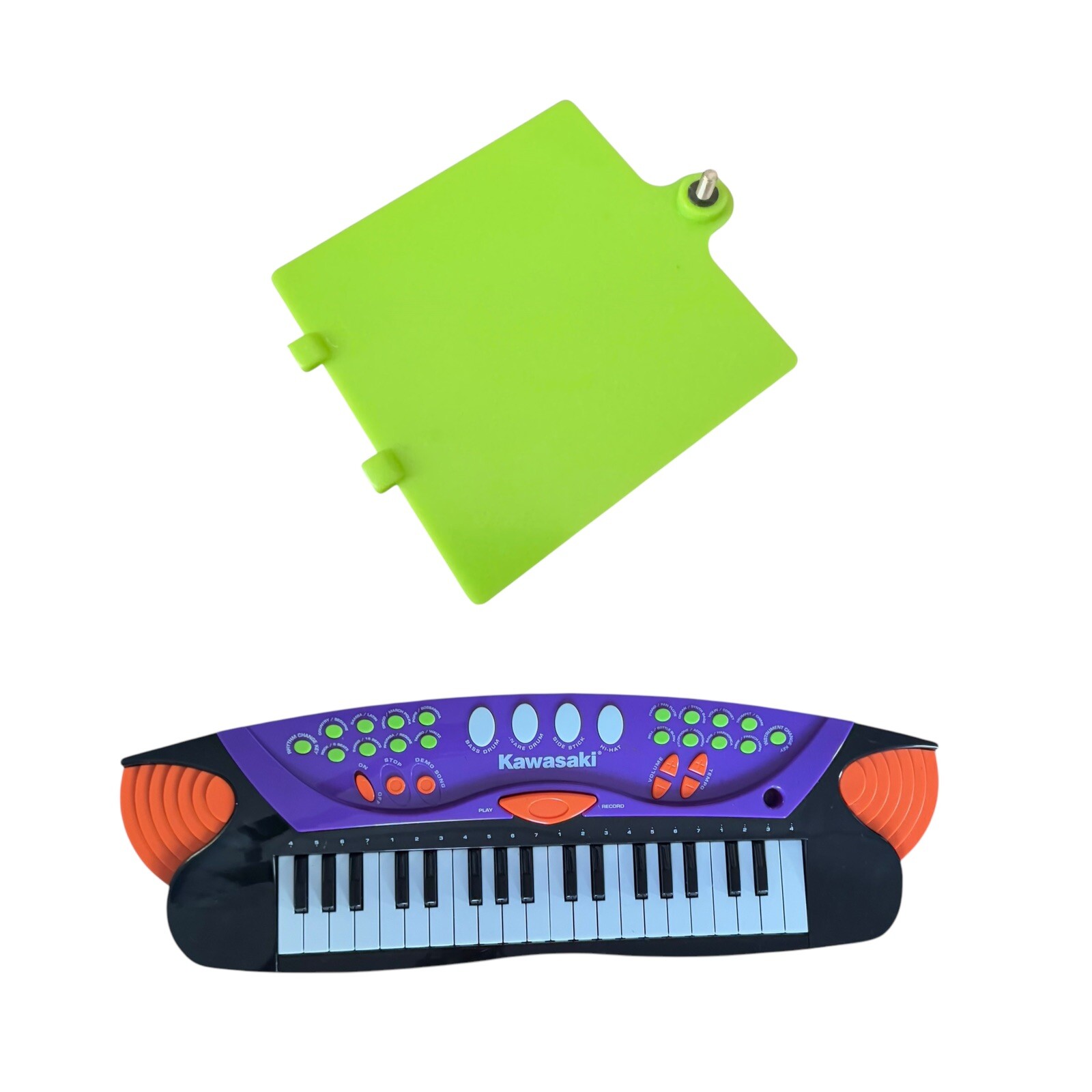 BATTERY COVER ONLY - For Vintage Kawasaki SS Music Keyboard Piano - Green Orange
