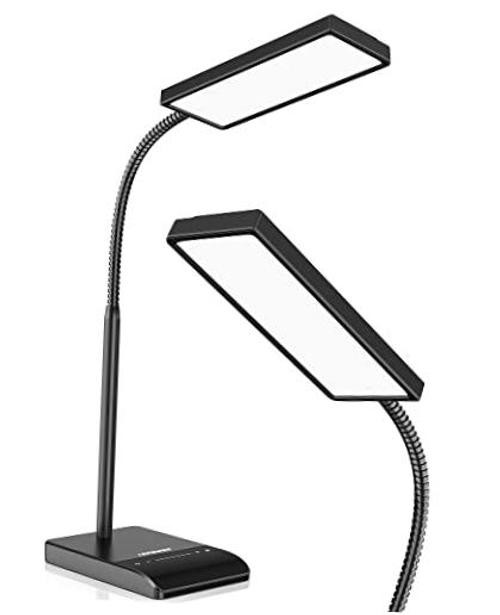 Desk Lamp, 800LM LED for Home Office, 12W Reading for Desk, Eye-Caring Black