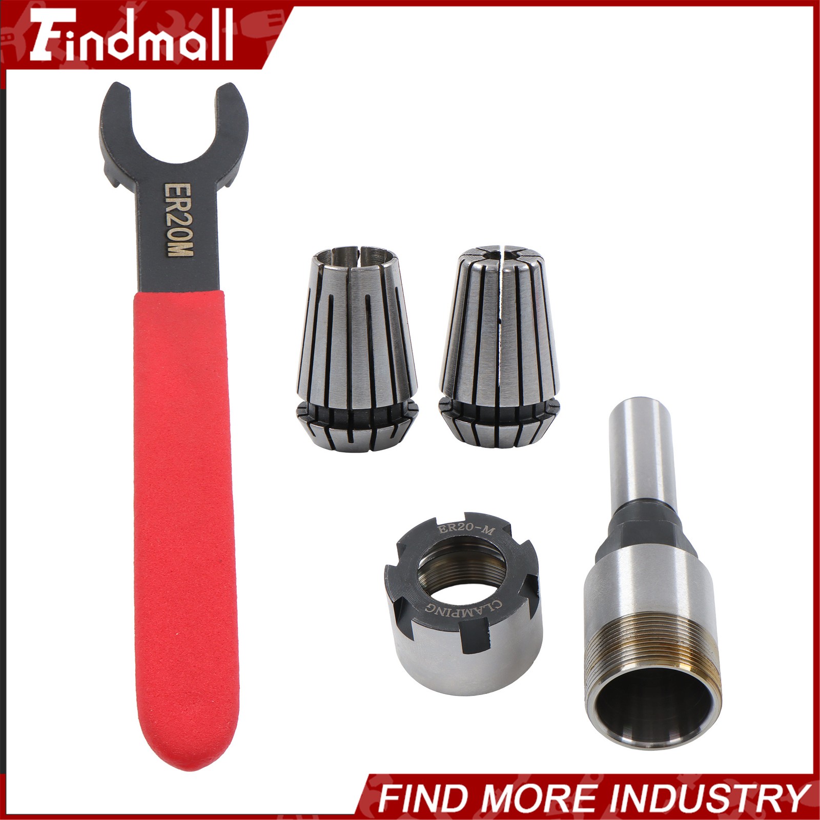 Findmall ER20 Collet Extension Chuck 1/2" Shank Router Bit Adapter Milling Tool