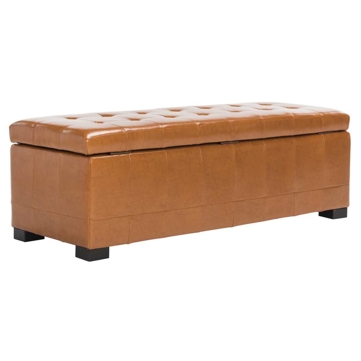 SAFAVIEH Large Manhattan Storage Bench | Saddle |
