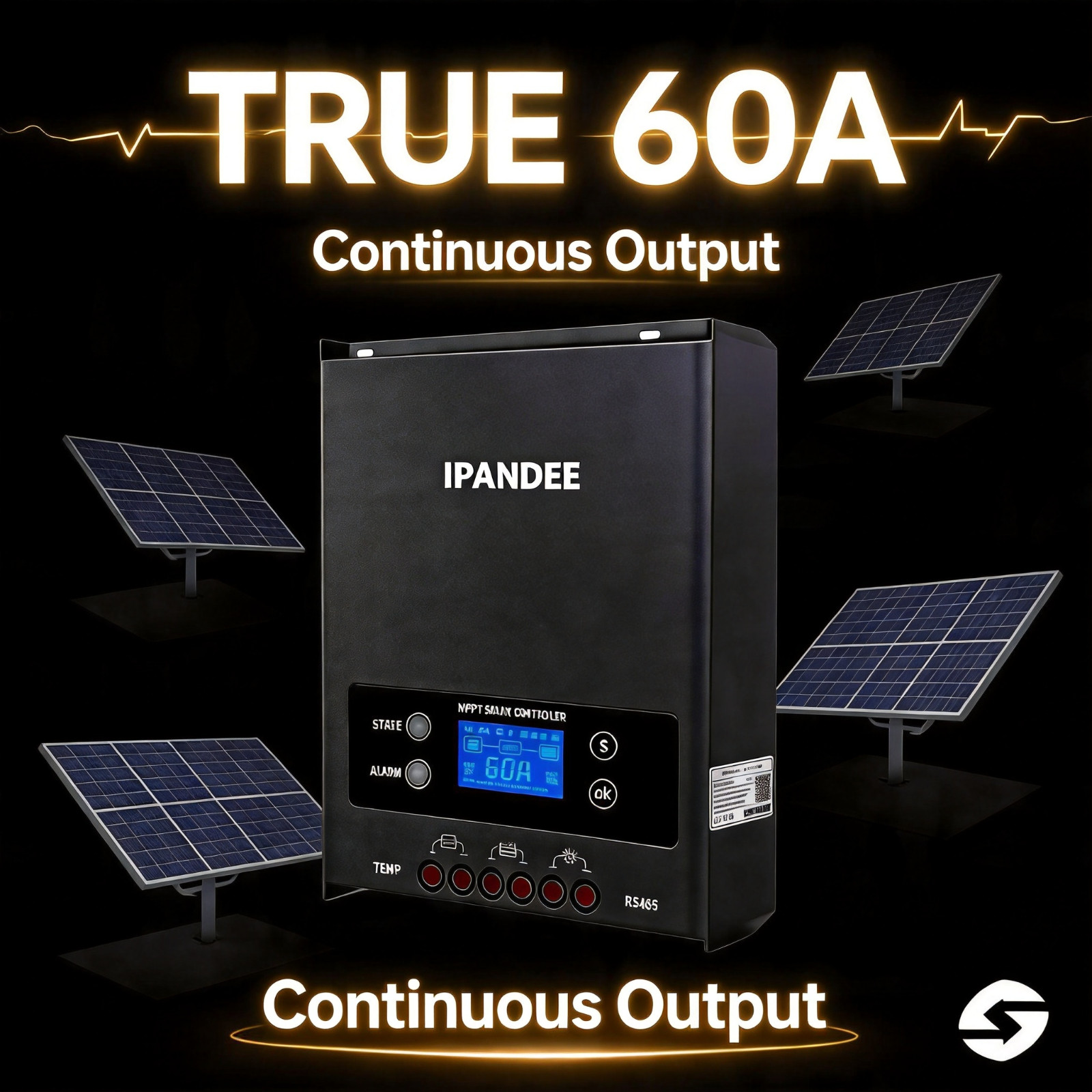 60A MPPT Solar Charge Controller 3120W 12V/24V/36V/48V Battery PV Max Regulator