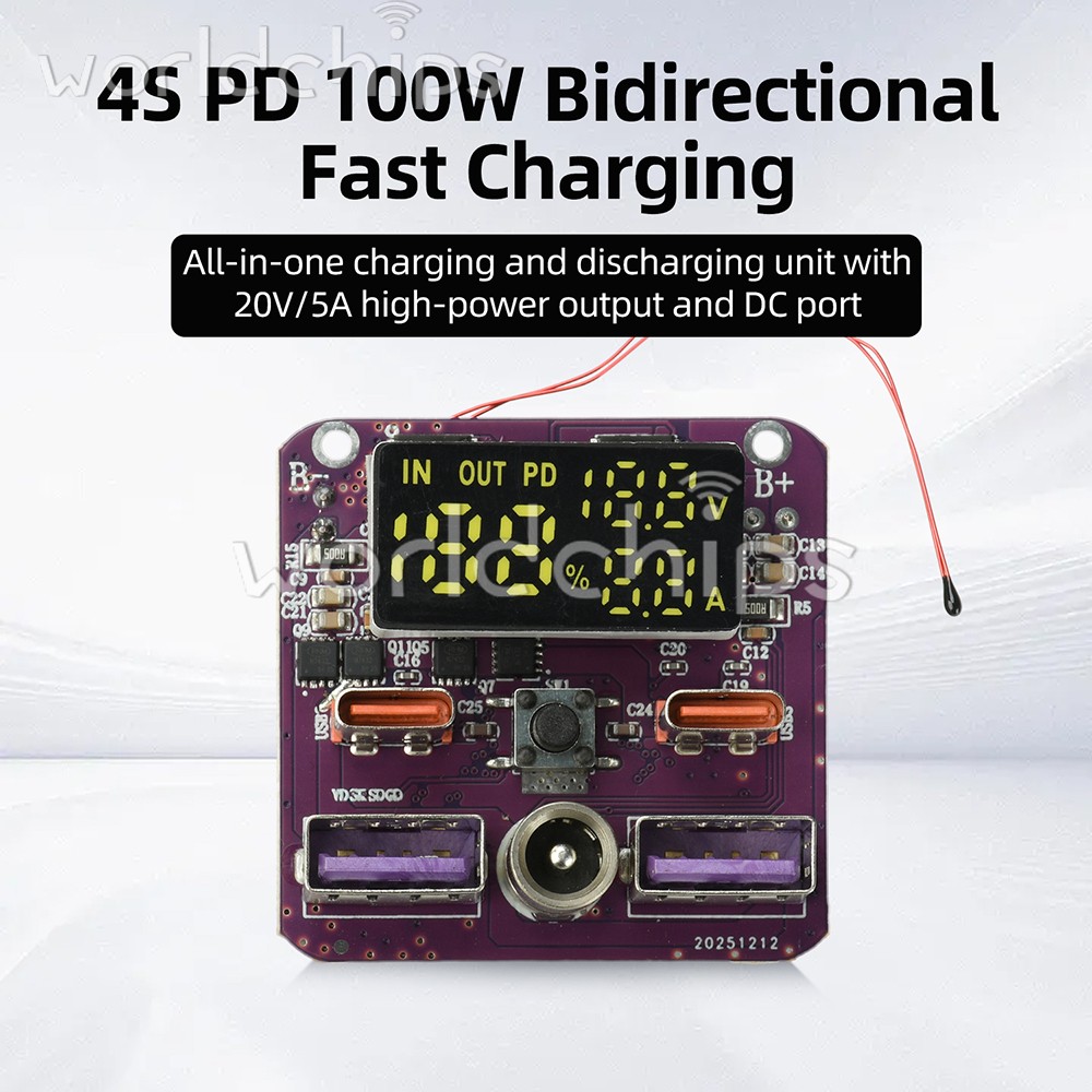 4S PD 100W Bidirectional Fast Charging Module Charging Discharging Board 20V 5A