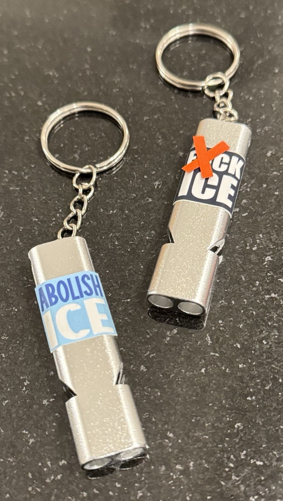 🚫Anti-Ice Keychain Whistles🚫 ABOLISH ICE. F-ICE. PROTEST. RESIST.