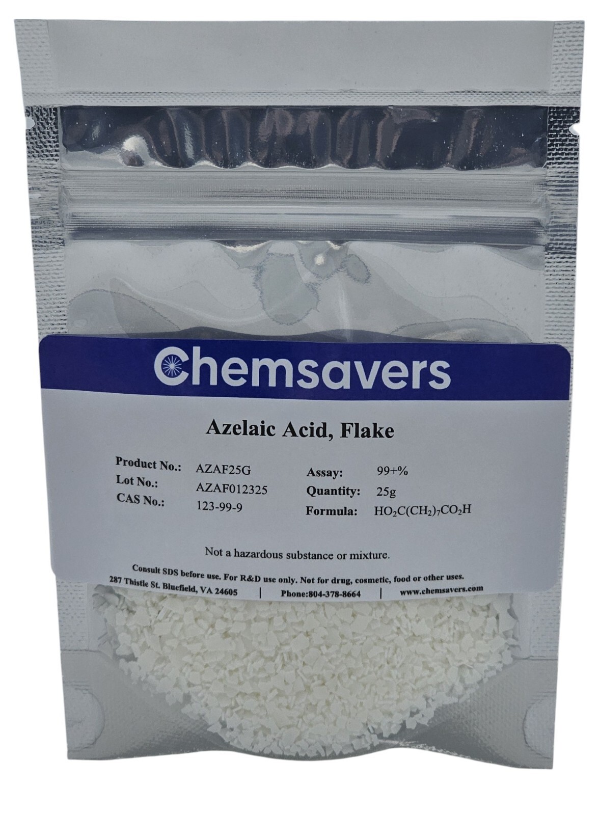 Azelaic Acid, Flake, 99+%, 25g