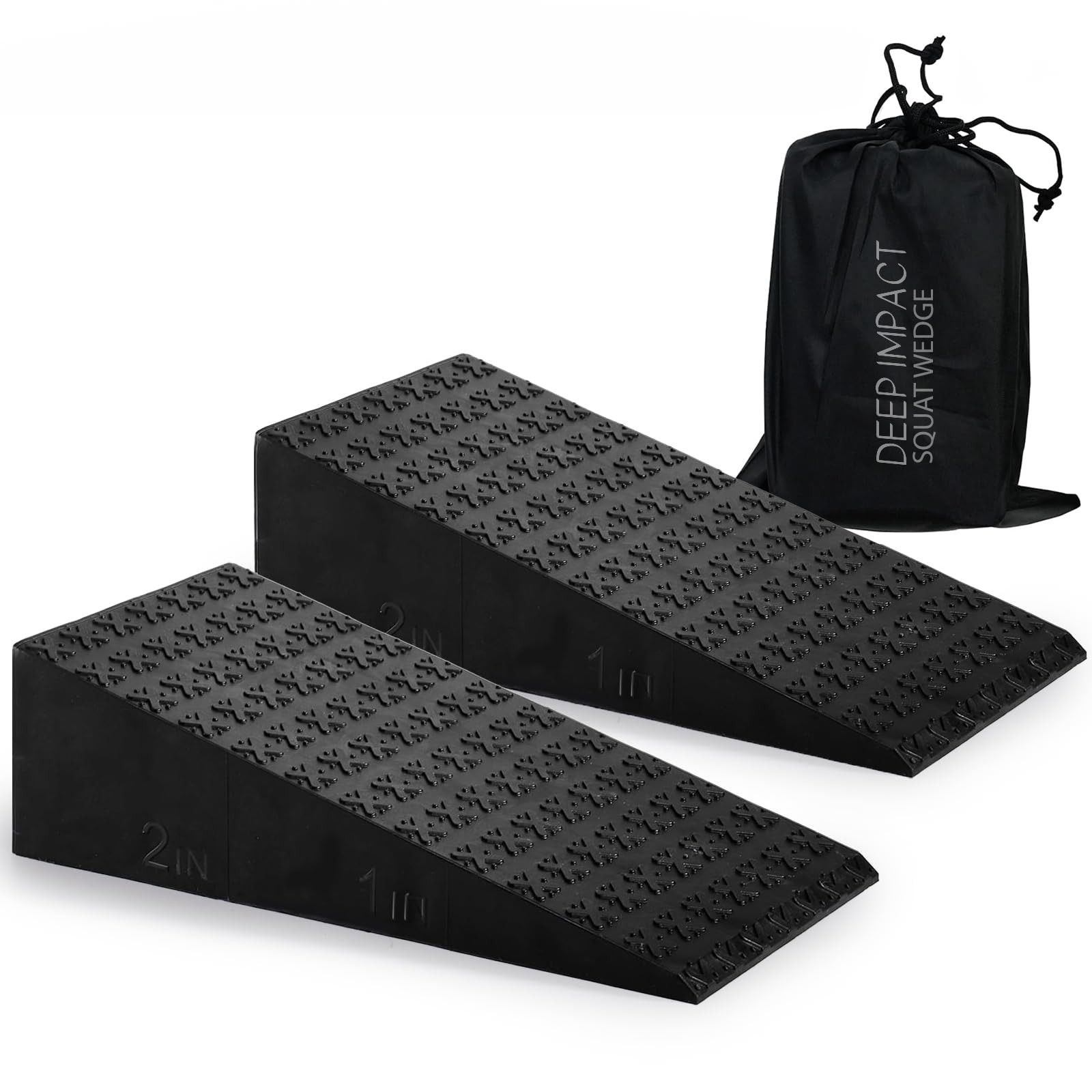 2PCs Squat Wedge Block – Adjustable Slant Board for Heel Elevated Squats, Cal...