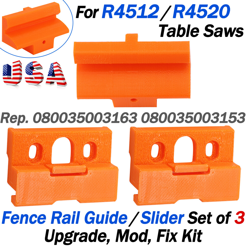 For R4512 R4520 Table Saw Fence Rail Guide / Slider Upgrade / Mod / Repair Kit