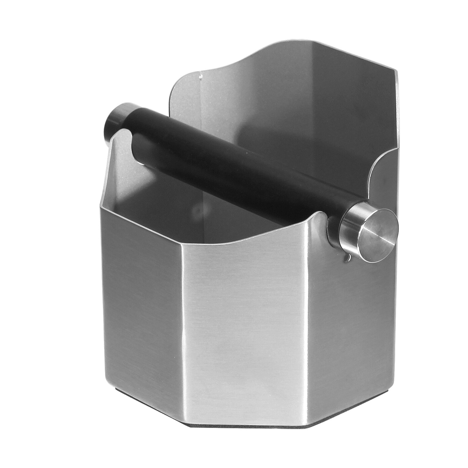 Espresso Knock Box, Coffee Grounds Knock Box with Removable Knocking Rod Silver