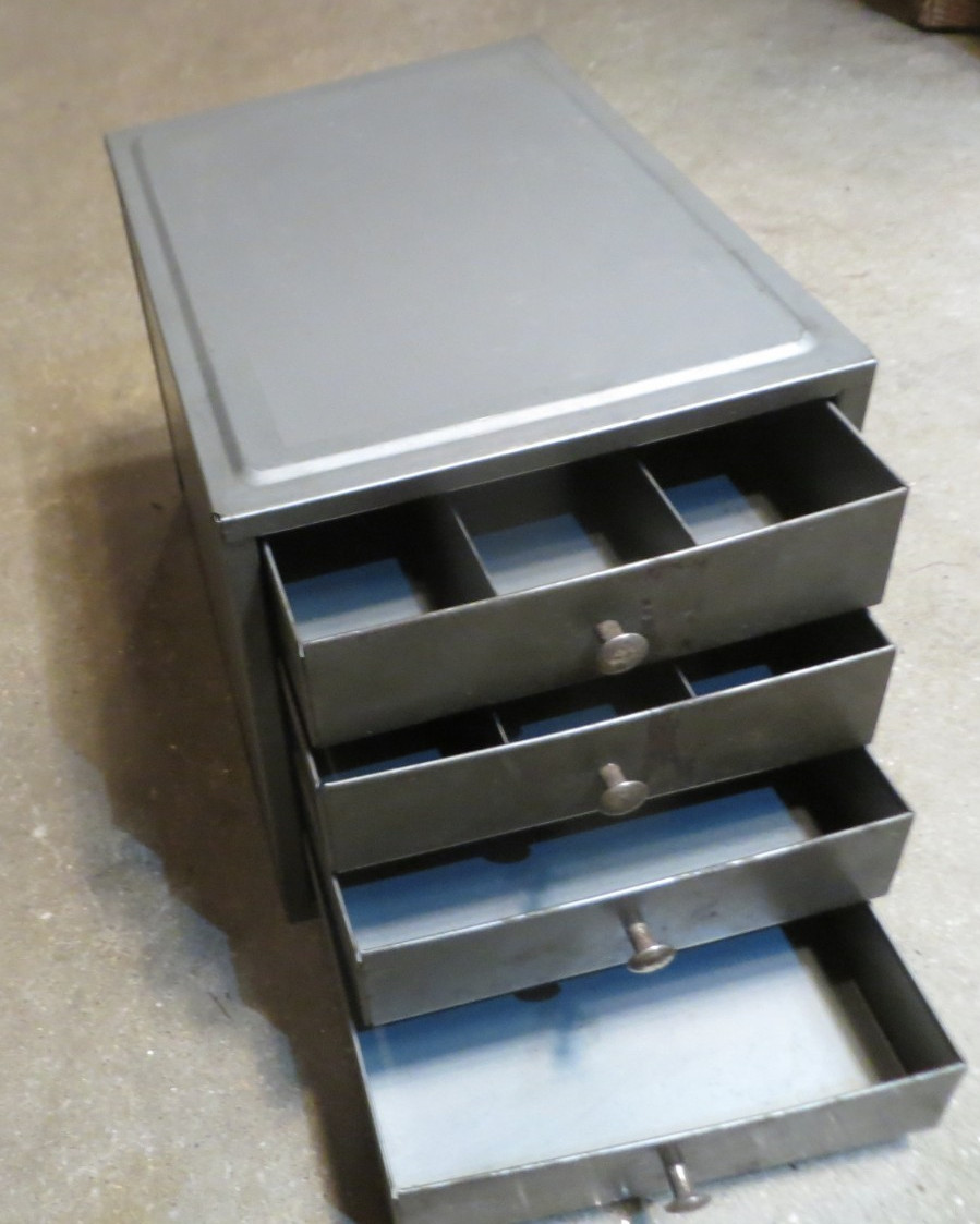 Vtg Metal 4 Drawer Cabinet Organizer Small Parts Storage  8" X 6" X 6" Kennedy