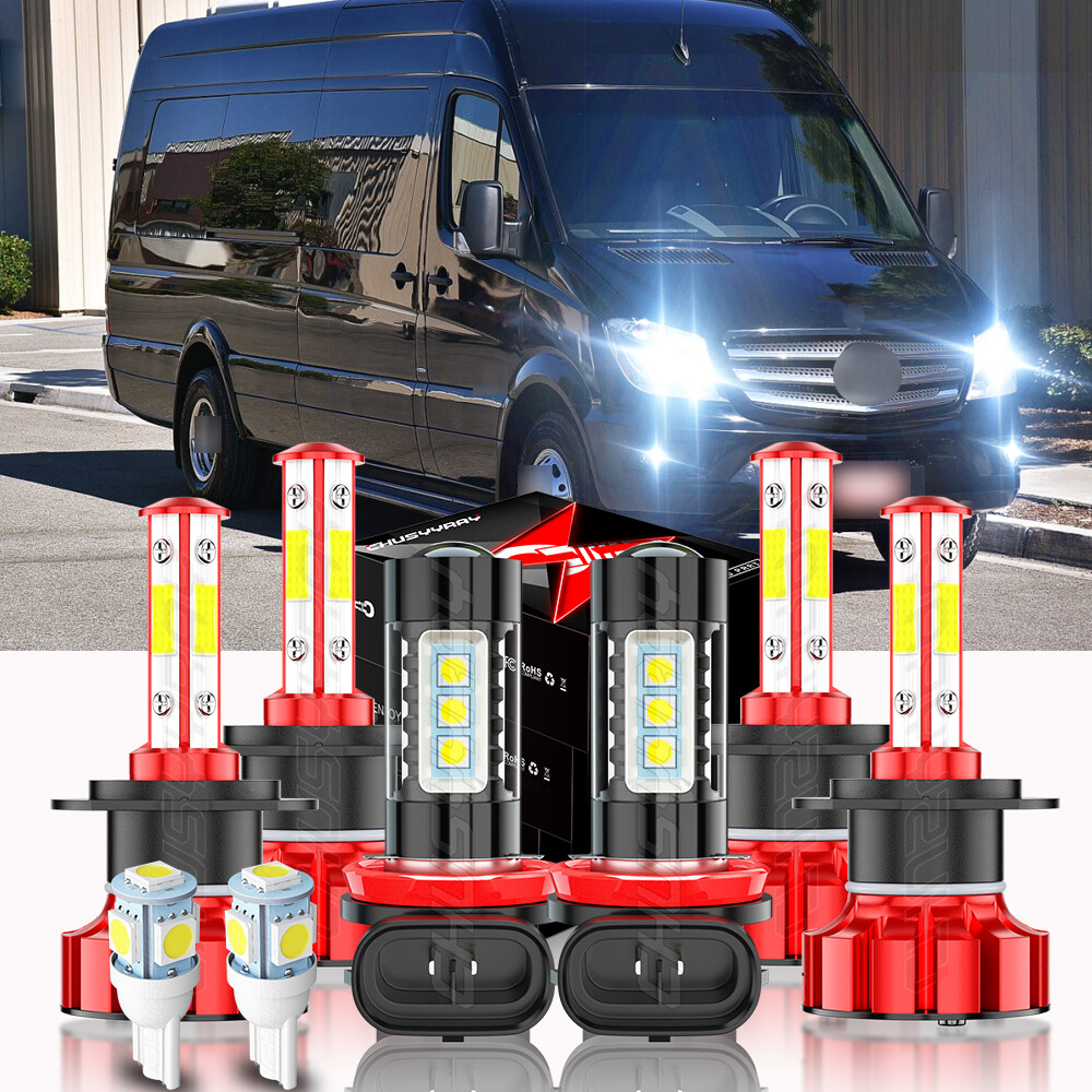 For Mercedes-Benz Sprinter 2500 3500 6x Front LED Headlight Fog Light White Bulb