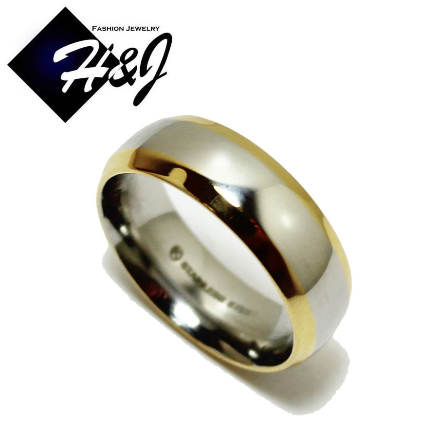 Men's Women's Stainless Steel 7mm Silver/Gold Plated Wedding Band Ring Size 6-13