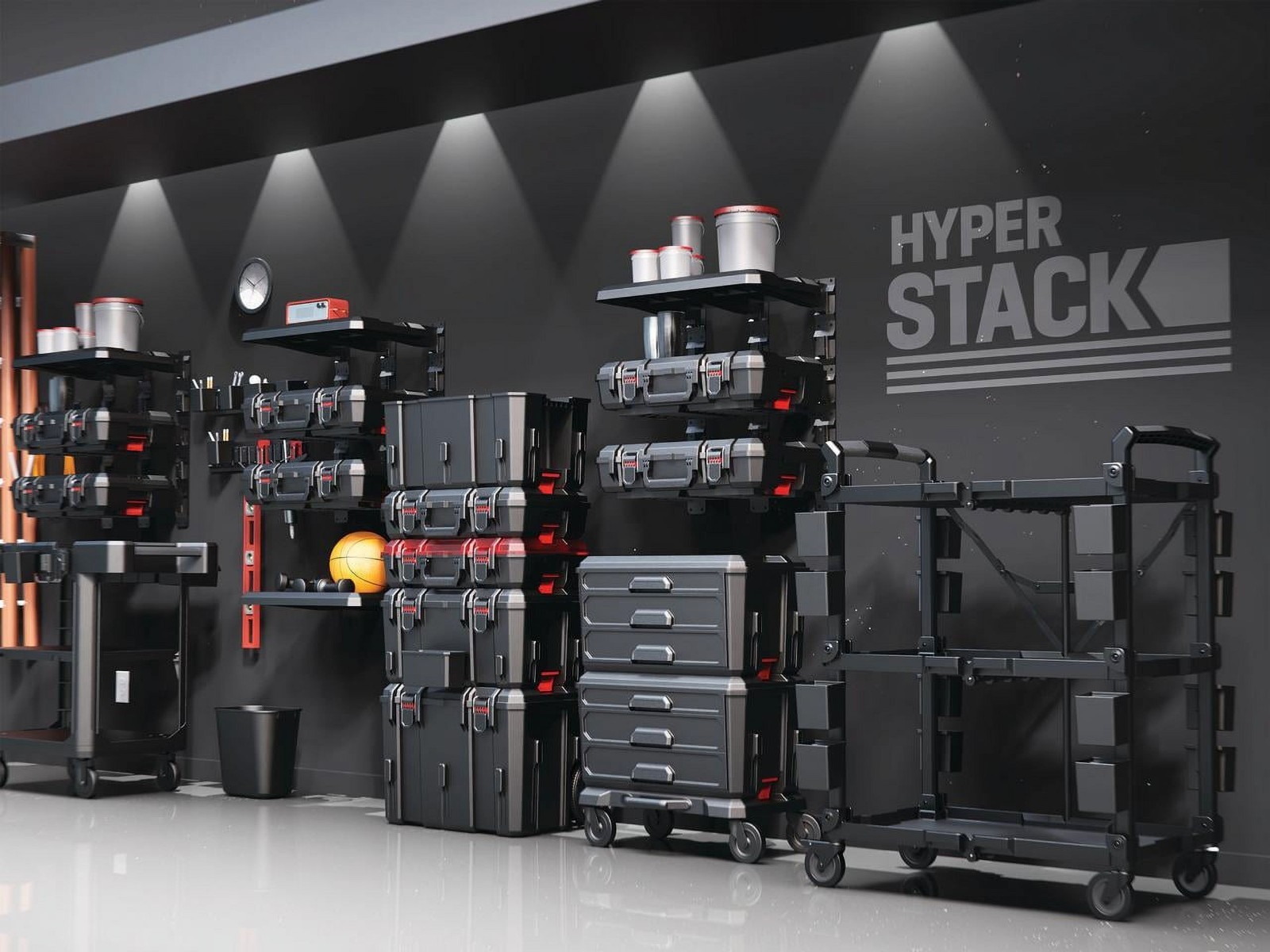 Hyper Tough Hyper Stack Dolly – Rolling Base for Modular Garage & Tool Storage S