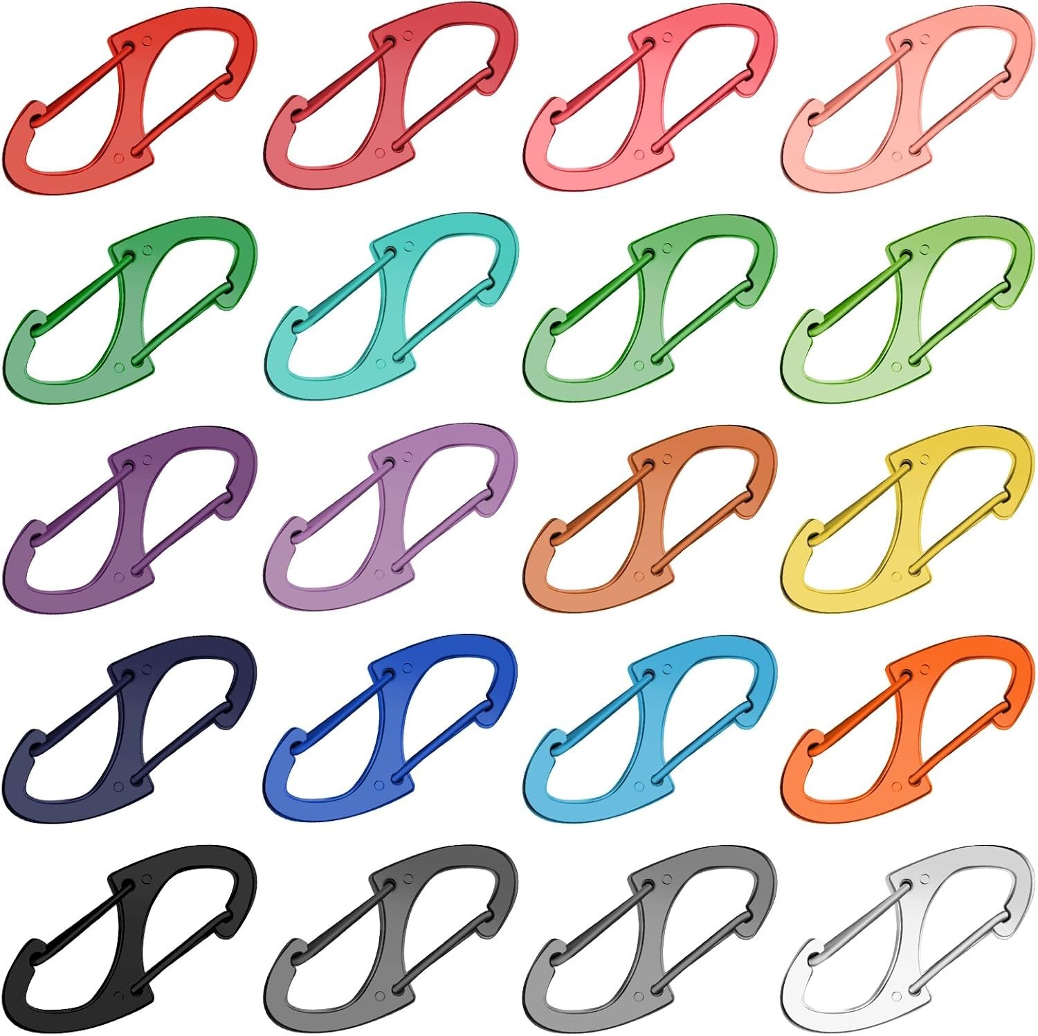 20PCS S Carabiner Clip Small Alloy Snap Hook Anti Theft Carabiner Clip Hooks