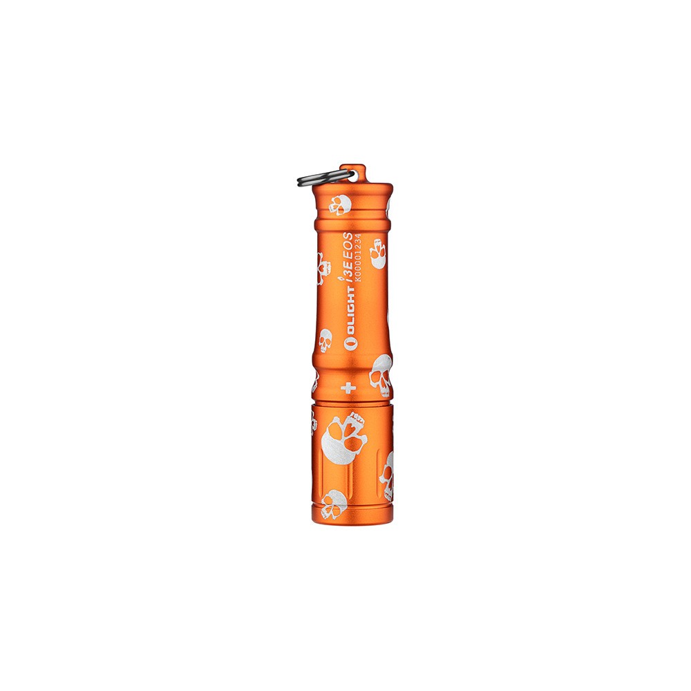 Olight I3E EOS Orange Skull EDC Keychain Waterproof Flashlight, 90 Lumens
