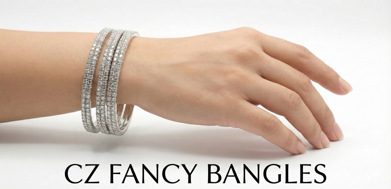 Fashion cz Bangles 3mm wide