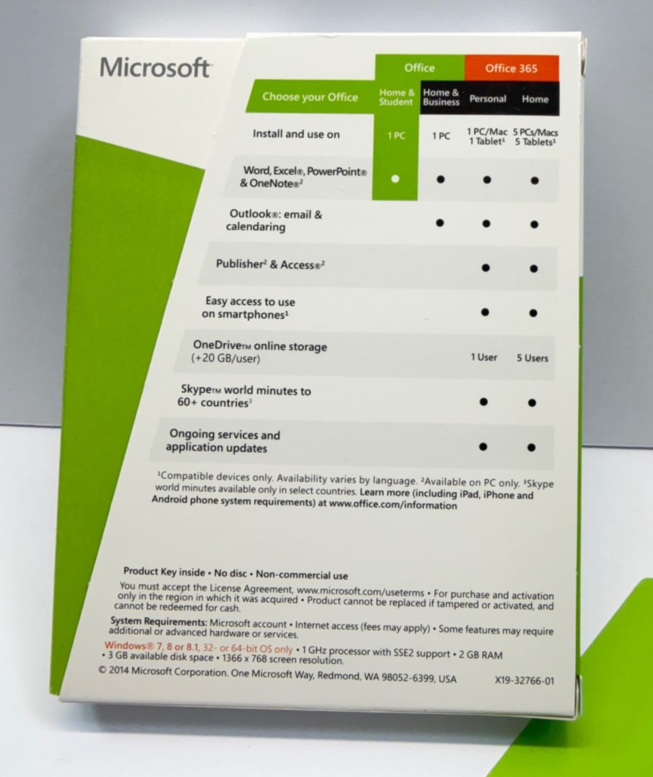 Microsoft Software Office Home & Student 2013 Product Key CARD ONLY Version