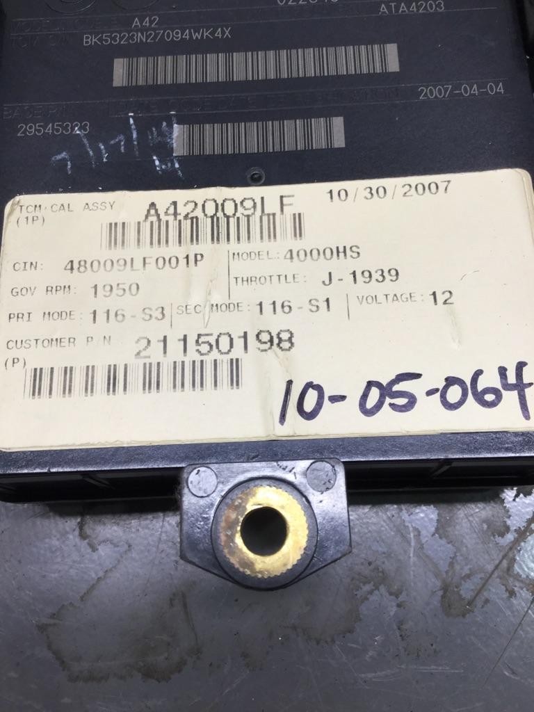 Replaces A42009LF 2008 ALLISON 4000HS GEN 4-5 TRANSMISSION CONTROL MODULE (TCM)