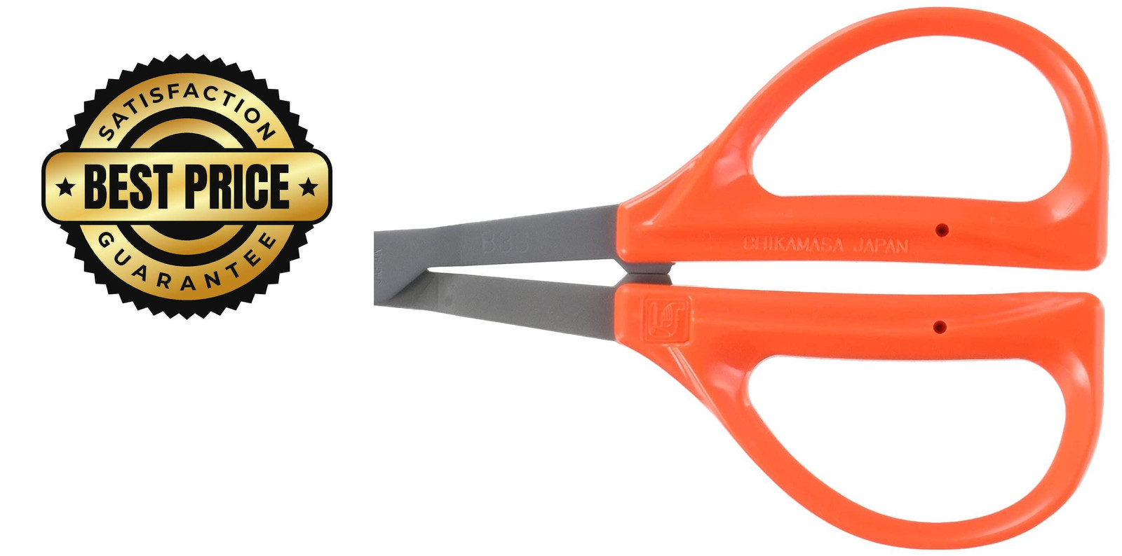 Chikamasa B-300SF Trimming Scissors with Resin Resistant Flourine Coating Red
