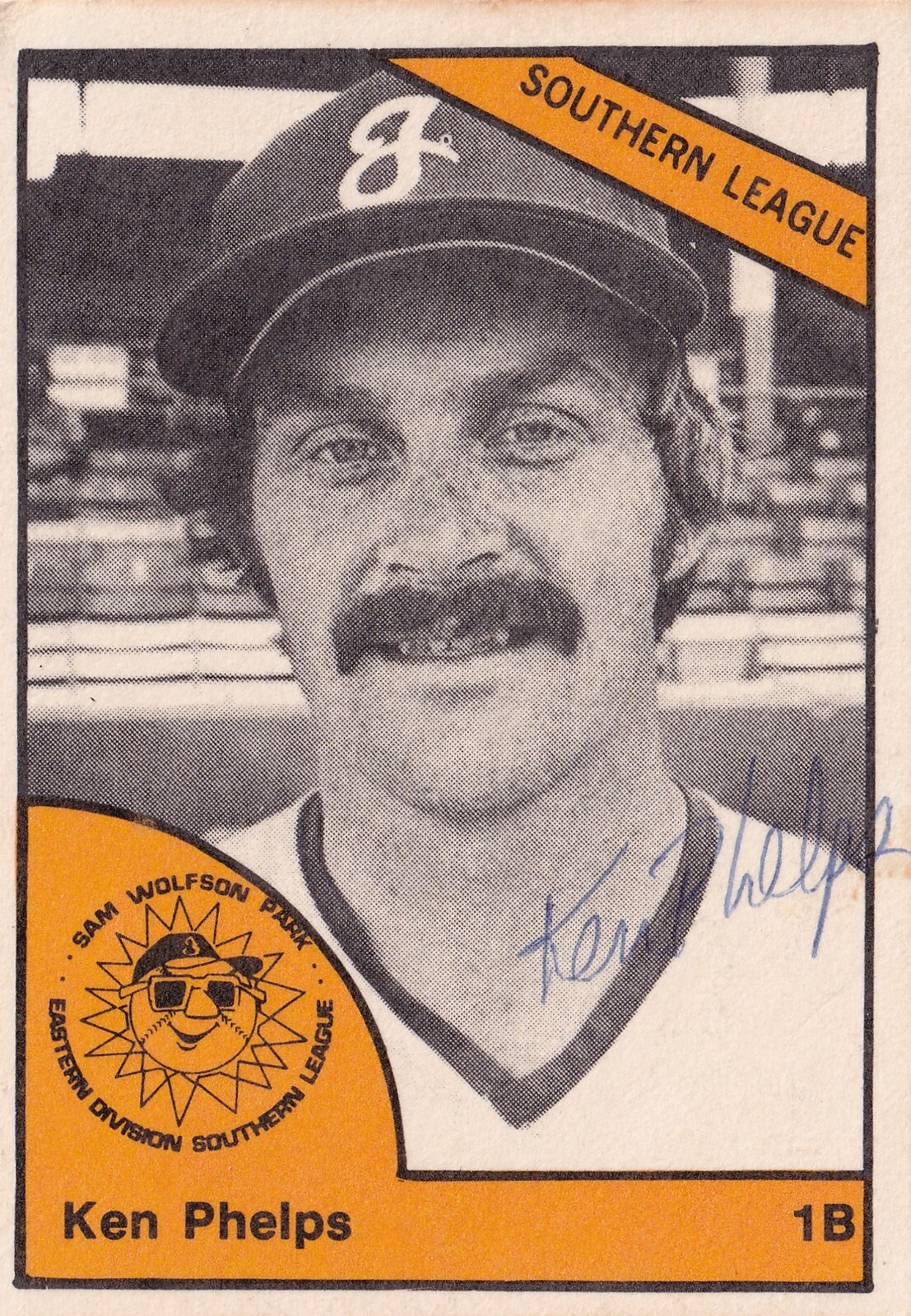 KEN PHELPS SIGNED AUTO'D 1977 TCMA SUNS CARD #536 KANSAS CITY ROYALS MARINERS RC