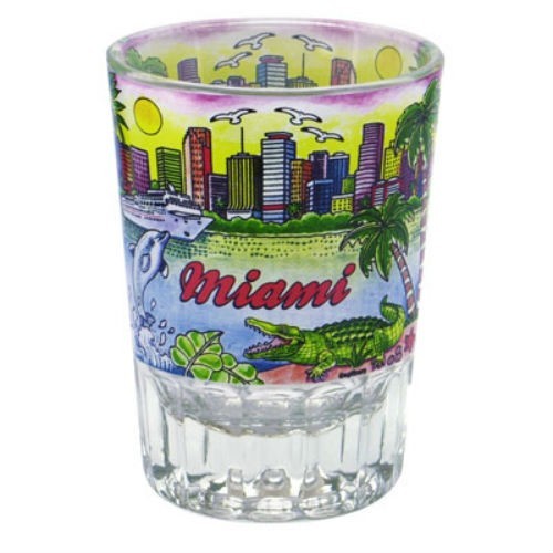 MIAMI FLORIDA DOUBLE SHOT GLASS SHOTGLASS
