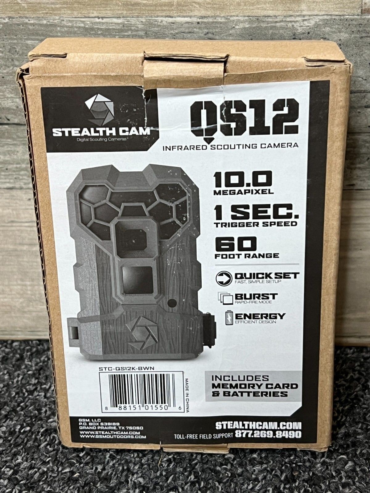 Stealth Cam QS12K Infrared Trail Camera 10MP 60 Foot Range w/ SD Card Batteries