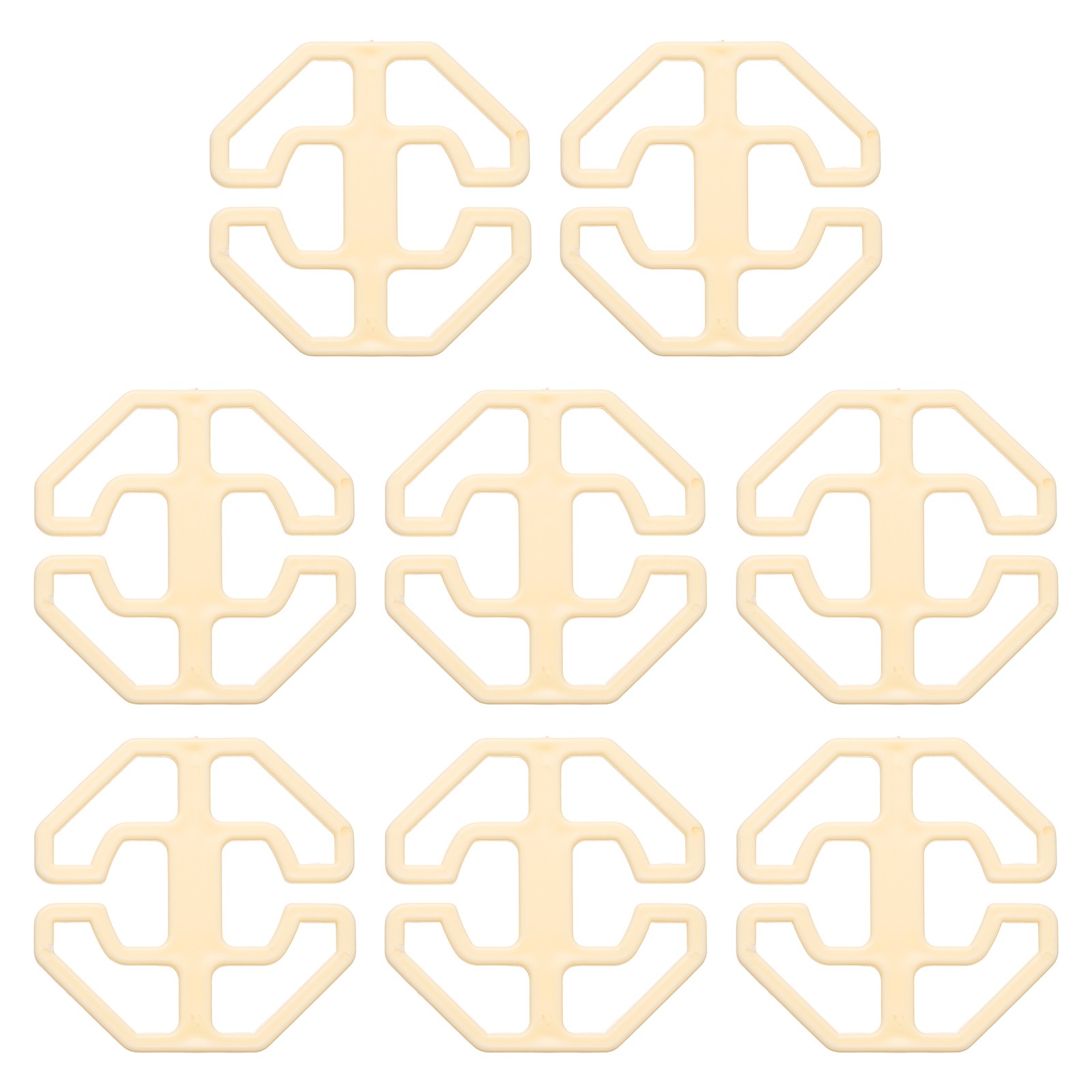 8Pcs Recliner Cover Non-Slip Buckle, 74.7 x 74.5mm Cushion Buckle, Octagon Beige