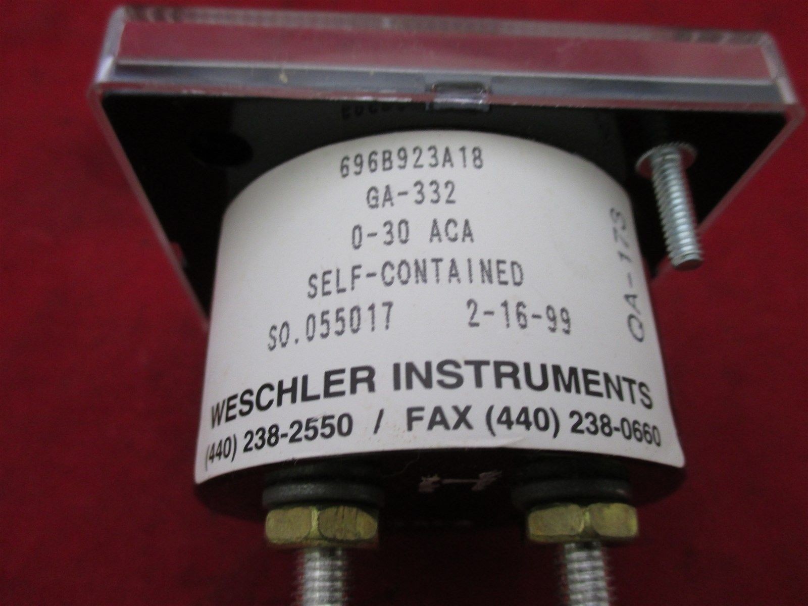 Weschler Instruments 696B923A18 GA-332 AC Amp Meter new