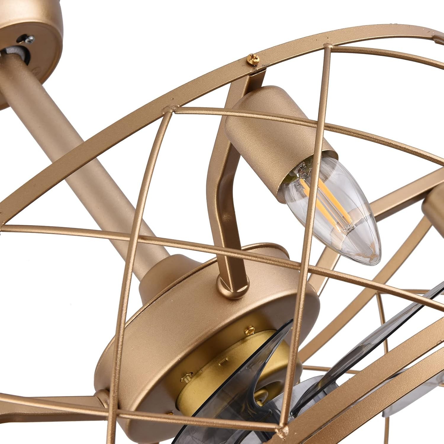 20-Inch Gold Ceiling Fan with Light, 3 Speeds, Remote Control, Modern Design