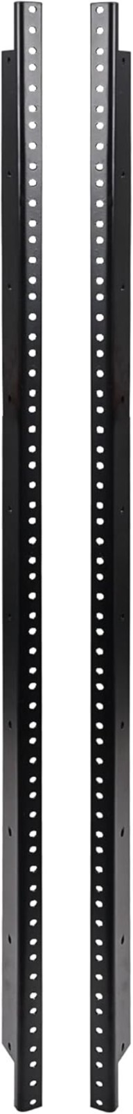 2-pack 20U Steel Rack Rails, with Black Powder Coated Finish and Screws