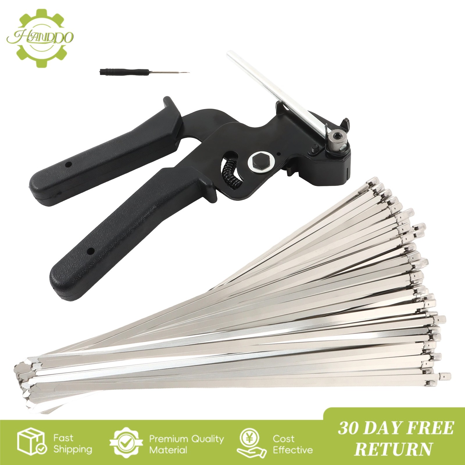 Heavy Duty Metal Zip Tie Gun Tool with 100 PCS 11.8" Stainless Steel Cable Ties