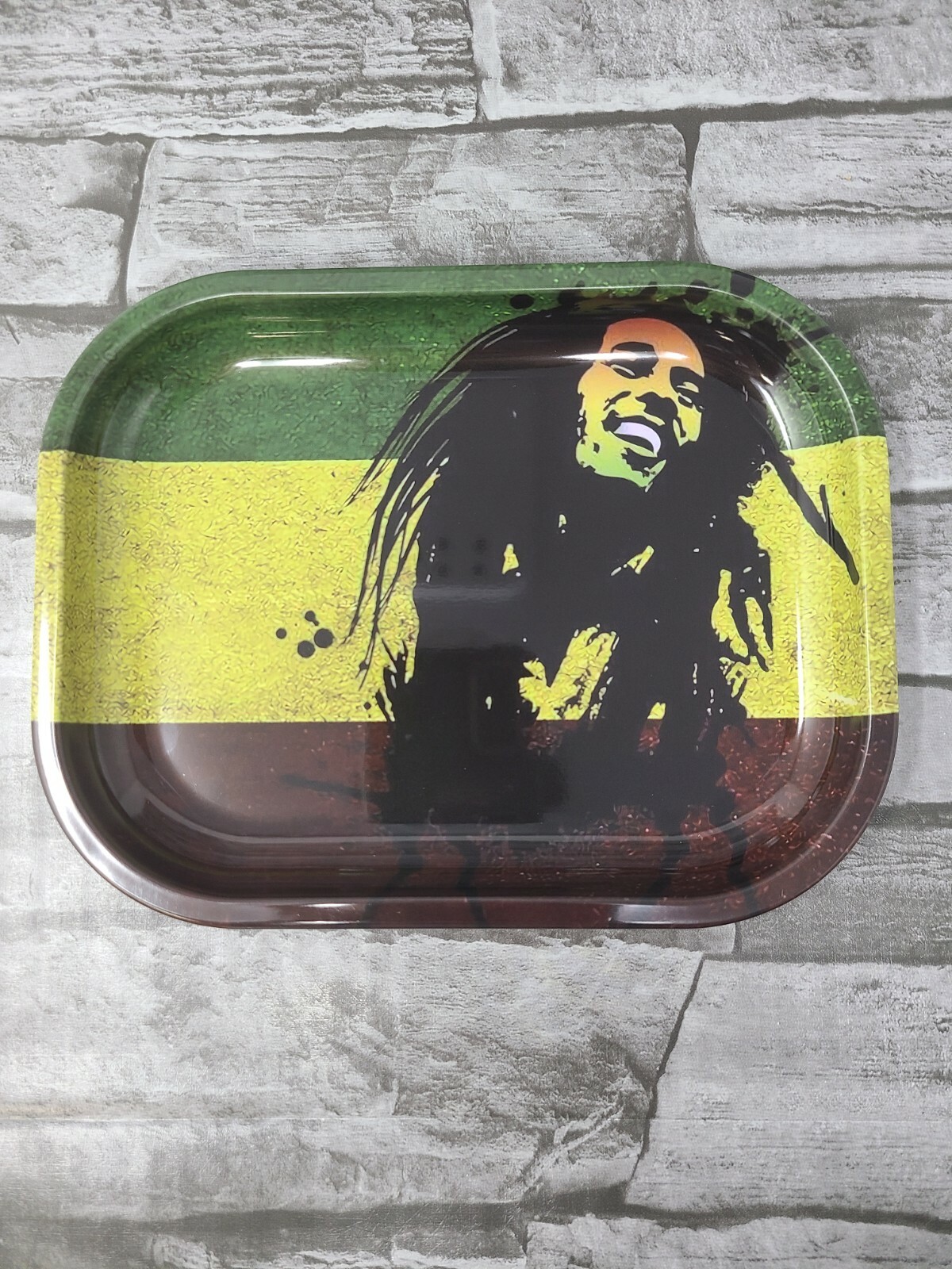 7" x 5.5" Bob Marley Tobacco Cigarette Rolling Tray New Free Shipping