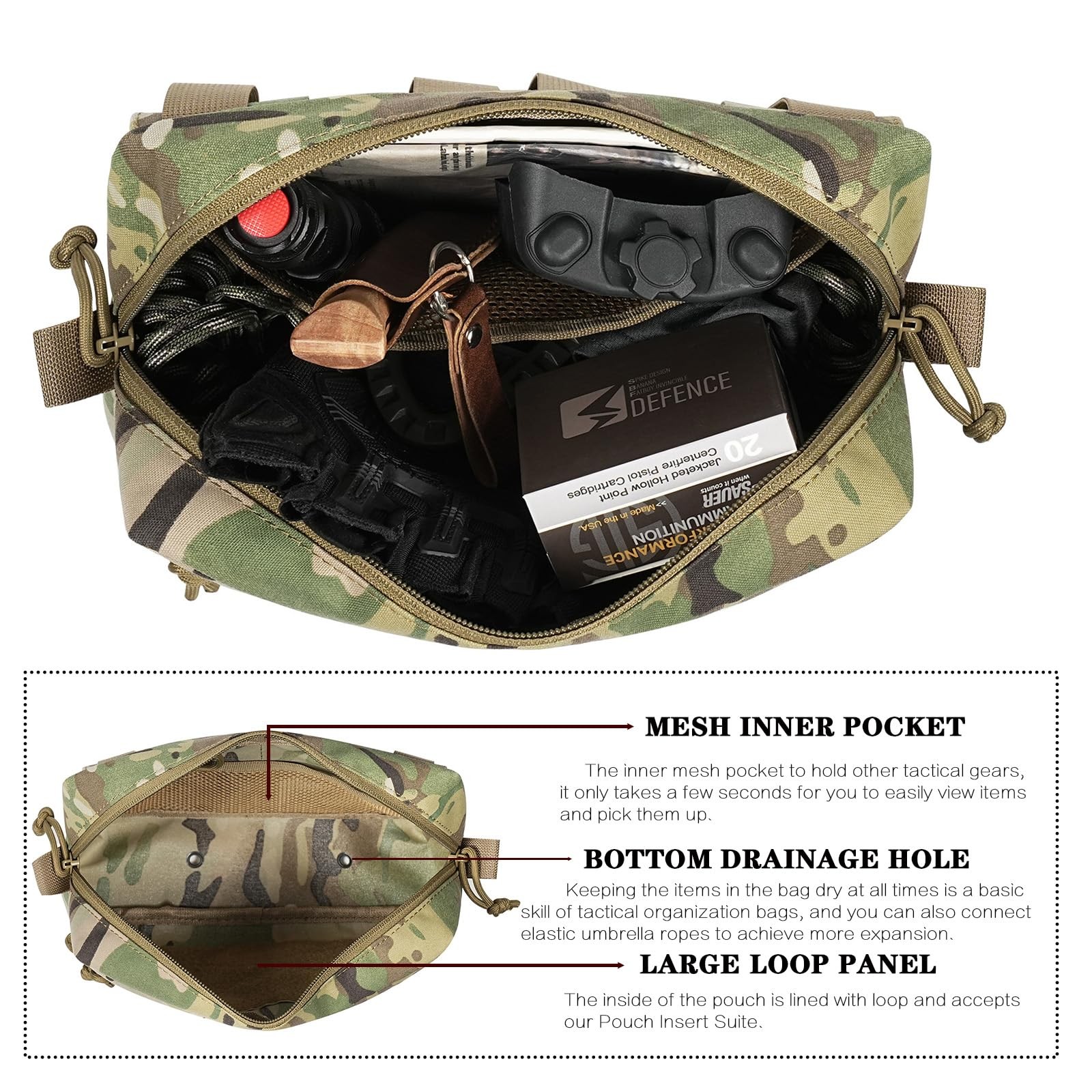 Tactical GP Wide/Tall Pouch,Molle General Purpose Pouches,Structured Horizont...