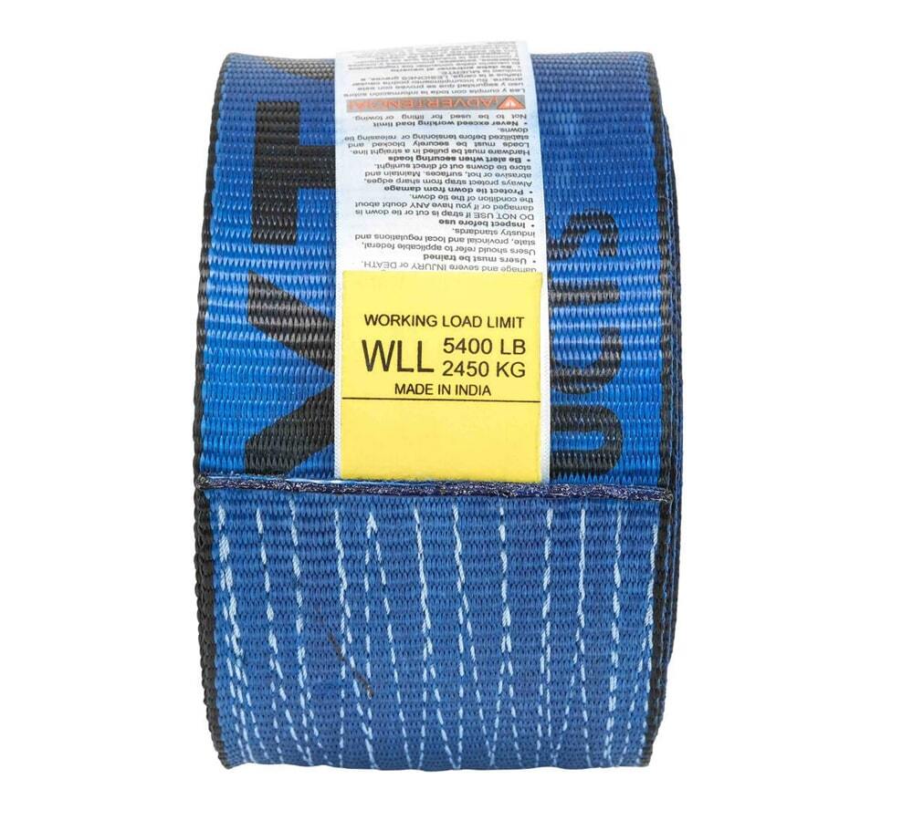 (10 Pack) 4"x30' Winch Straps Blue w/flat hook, WLL 5400 Flatbed Tie Down Strap