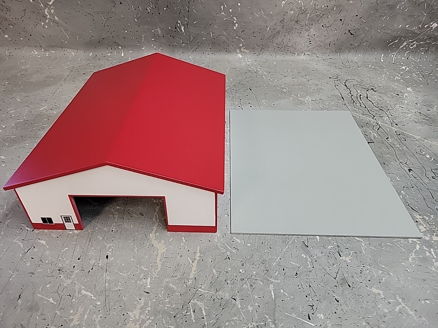 1/64 Custom scratch built 60x80 building Red & White With Floor